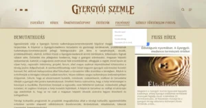 Gyergyói Szemle - captură de ecran a site-ului