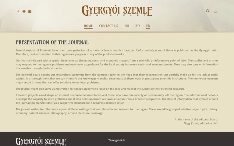 Gyergyói Szemle weboldal képernyőképe