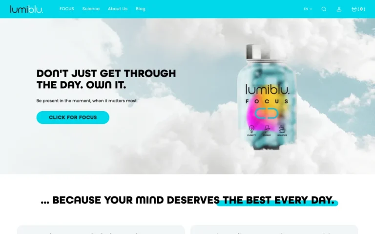 Lumiblu webshop képernyőképe