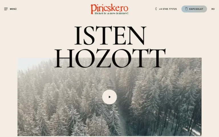 Piricske weboldal képernyőképe