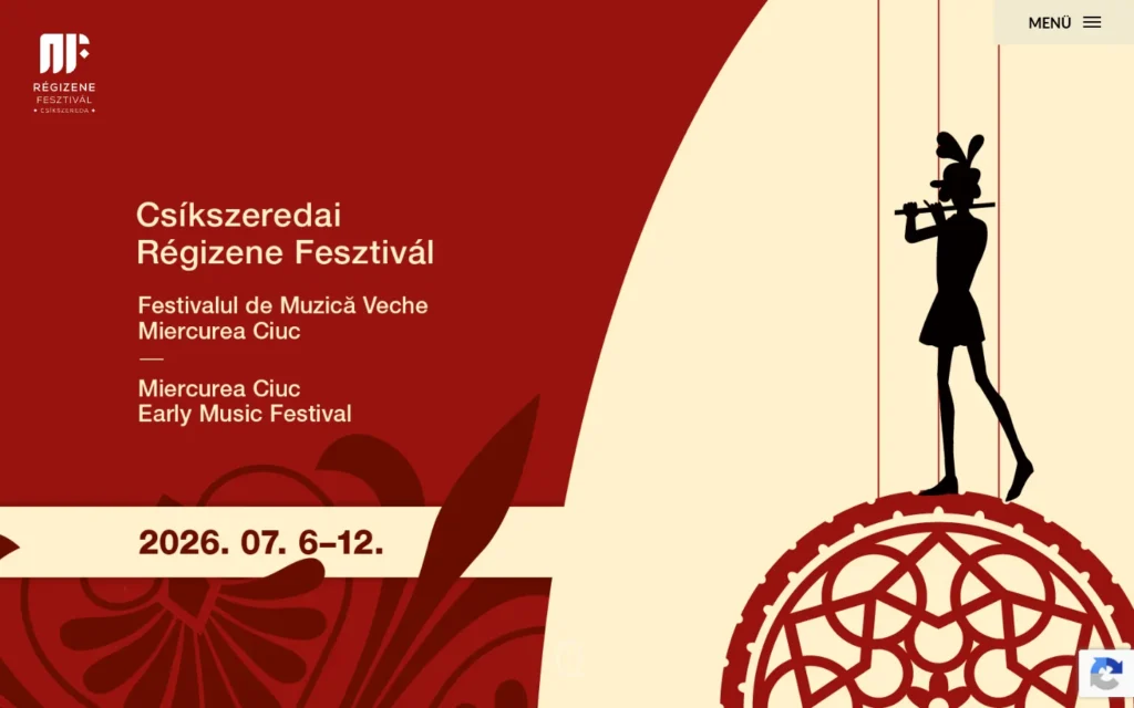 Régizene Fesztivál weboldal képernyőképe