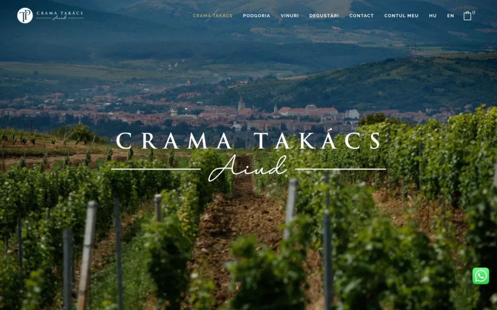 Takács Pince weboldal képernyőképe