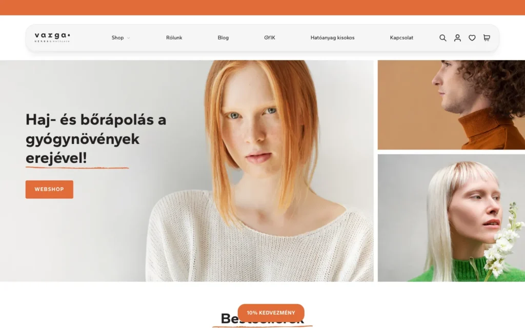 Varga Cseppek website screenshot